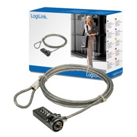   LogiLink Kombinációs zárral ellátott biztonsági notebook zár (NBS002)