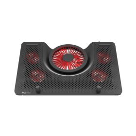   Genesis Oxid 550 Laptop hűtőpad 15.6"-17.3" 5 ventilátor, led világítás, USB, fekete-piros