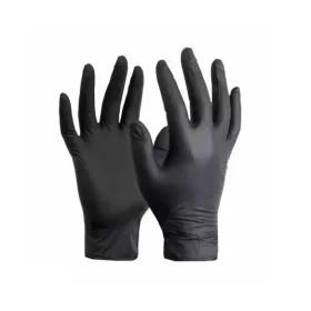   Egyszerhasználatos púdermentes nitril kesztyű, 100 db / 1 doboz (fekete, M) (NITRIL-KESZTYU-F-M)