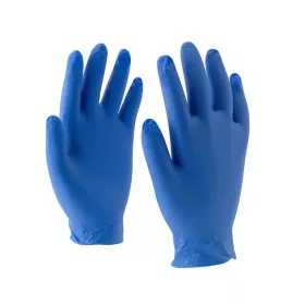   Egyszerhasználatos púdermentes nitril kesztyű, 100 db / 1 doboz (kék, M) (NITRIL-KESZTYU-KEK-M)