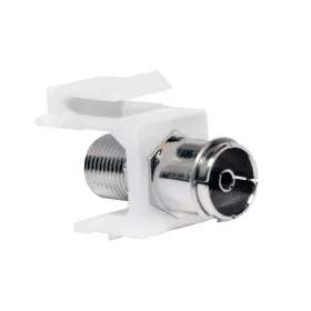   Logilink TV/SAT keystone csatlakozó, IEC/F - F-Type/F, 75 Ohm, fehér (NK0020)