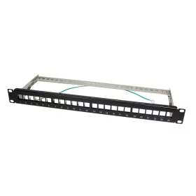   Logilink 19" Patch panel 24 Keystone jack csatlakozóhoz, 1U, fekete (NK4042)