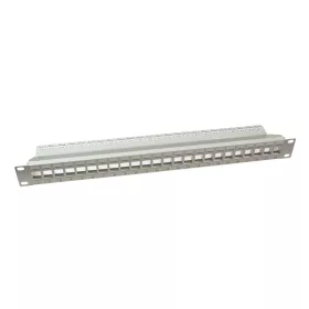   Logilink 19" Patch panel 24 Keystone jack csatlakozóhoz, 1U, szürke (NK4044)