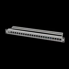   Logilink 19" Patch panel 24 keystone csatlakozóhoz, hátsó kábelkezelővel (NK4057)