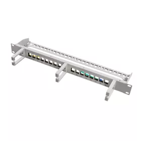   Logilink 19" Keystone Panel 16 portos, árnyékolt, 3 kábelkezelő gyűrűvel (NK4076)