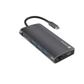  Natec Fowler 2 V2 USB-C multiport 8 az 1-ben adapter  3X USB 3.0 HUB, HDMI 4K, USB-C, RJ45, SD, MICRO SD
