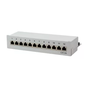   Logilink Cat.6A Patch Panel 12 portos árnyékolt, asztali, világosszürke (NP0019)