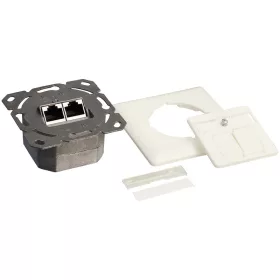   LogiLink Cat.6A fali aljzat 2 x RJ45, árnyékolt, fehér (NP0021)