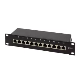   Logilink Cat.6 patch panel 12-port 10", STP, fekete (NP0046)