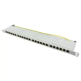  Logilink Cat.6A patch panel 24-port STP, szürke, fél egység magasságú (NP0062)