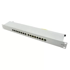   Logilink Cat.6A patch panel 16-port STP, szürke, teljesen árnyékolt (NP0075)