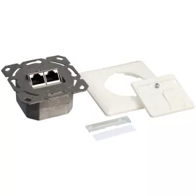   Logilink Cat.6A fali aljzat UP+AP 2xRJ45 STP, tiszta fehér, jelzőfehér (NP0124)