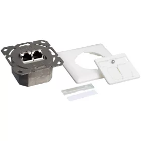   Logilink Cat.6 fali aljzat UP 2xRJ45 STP vízszintes, jelző fehér (NP0125)