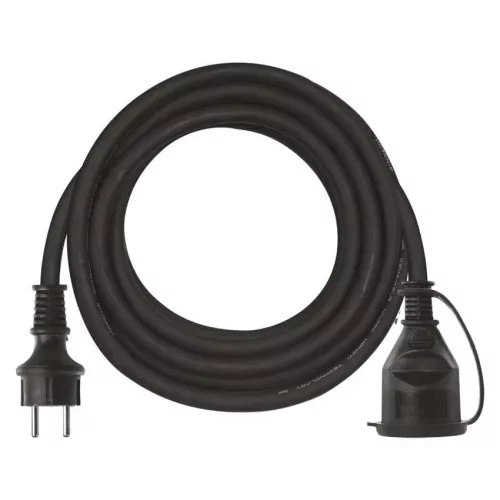 Emos P01805 Kültéri hosszabbító 5 m / 1 aljzat / fekete / gumi-neoprén / 250 V / 1,5 mm2