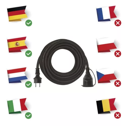 Emos P01810 Hosszabbító 10 m / 1 aljzat / fekete / gumi-neoprén / 250 V / 1,5 mm2