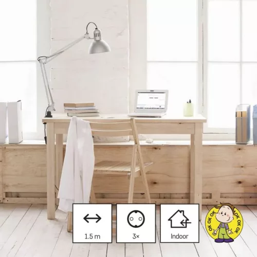 Emos P0321R Hosszabbító 1,5 m / 3 aljzat / fehér / PVC / 1,5 mm²