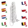 Emos P0625R Hosszabbító 5 m / 6 aljzat / fehér / PVC / 5 mm²