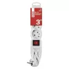 Emos P1323R Hosszabbító 3 m / 3 aljzat / kapcsolós / fehér / PVC / 1,5 mm²