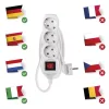 Emos P1323R Hosszabbító 3 m / 3 aljzat / kapcsolós / fehér / PVC / 1,5 mm²