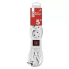 Emos P1325R Hosszabbító 5 m / 3 aljzat / kapcsolós / fehér / PVC / 1,5 mm²