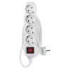 Emos P1425R Hosszabbító 5 m / 4 aljzat / kapcsolós / fehér / PVC / 1,5 mm²