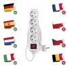 Emos P1425R Hosszabbító 5 m / 4 aljzat / kapcsolós / fehér / PVC / 1,5 mm²