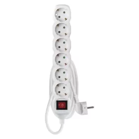   Emos P1621R Hosszabbító 1,5 m / 6 aljzat / kapcsolós / fehér / PVC / 1,5 mm²