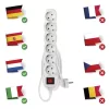 Emos P1621R Hosszabbító 1,5 m / 6 aljzat / kapcsolós / fehér / PVC / 1,5 mm²
