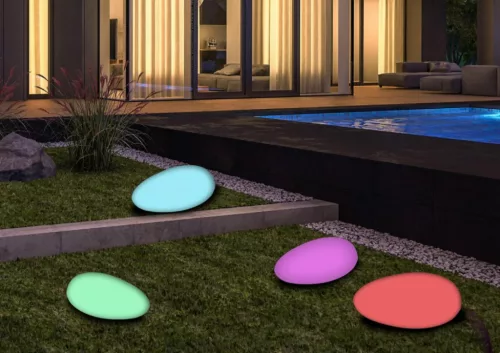 BEPER P207ILO241 RGB LED napelemes kő formájú kerti lámpa