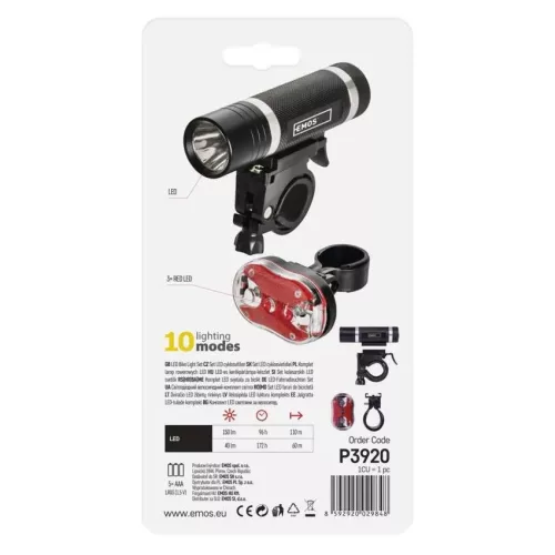 EMOS P3920 LED Kerékpárlámpa szett 1+3 chip 150lm