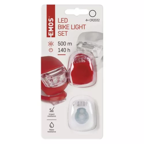 EMOS P3921 LED Kerékpárlámpa szett 10lm, 2× LED fehér, 2× LED piros