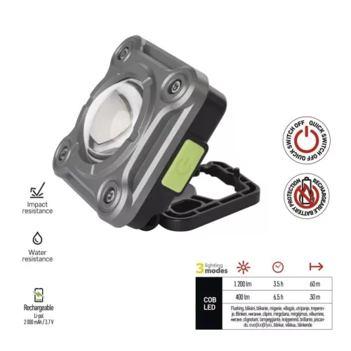 EMOS Akkumulátoros COB LED lámpa 1200lm, P4543