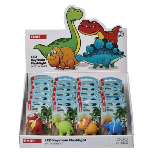 EMOS LED kulcstartó lámpa (dinoszauruszok) 24db, display box, P4711