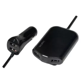   LogiLink USB autós töltő első és hátsó üléshez, 2x2 USB port, 2x 1 (PA0149)