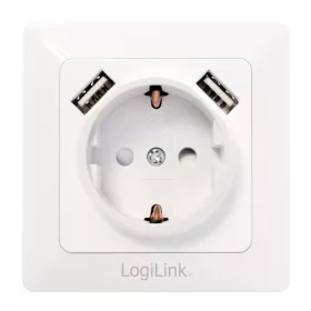 LogiLink Fali aljzat, 1x CEE 7/3, 2x USB-A (PA0162)