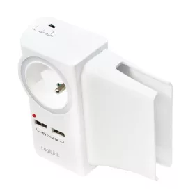   LogiLink Aljzatadapter telefontartóval, 1x CEE 7/5 (FR) + 2x USB-A (PA0166)