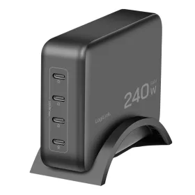   Logilink USB-C 240 W GaN töltő, 4x USB-C PD 3.1, 240 W, okos, fekete (PA0353)