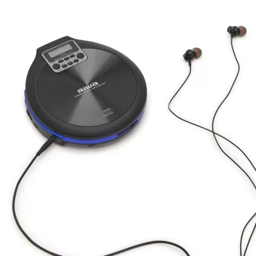 Aiwa PCD-810BL Hordozható CD-lejátszó – Klasszikus Zenehallgatás Modern Kényelemmel, fekete/kék színben