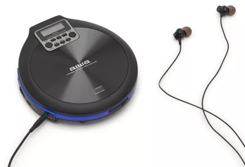 Aiwa PCP-850BL Hordozható MP3 Discman X-HyperBass és 50mp ESP védelemmel, fülhallgatóval és igényes tárolóval, kék (PCP-850BL)