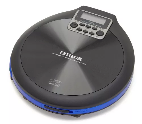Aiwa PCP-850BL Hordozható MP3 Discman X-HyperBass és 50mp ESP védelemmel, fülhallgatóval és igényes tárolóval, kék (PCP-850BL)