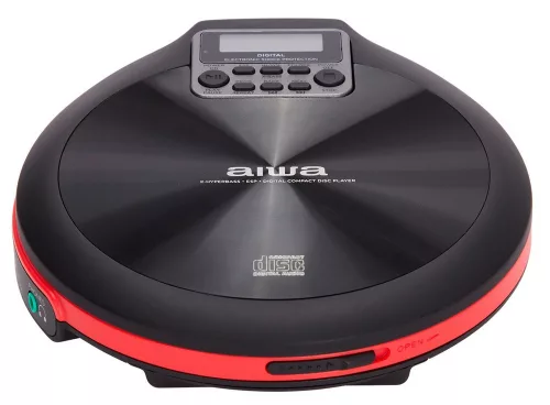 Aiwa PCP-850RD Hordozható MP3 Discman X-HyperBass és 50mp ESP védelemmel, fülhallgatóval és igényes tárolóval, piros (PCP-850RD)