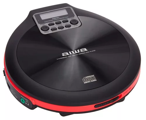 Aiwa PCP-850RD Hordozható MP3 Discman X-HyperBass és 50mp ESP védelemmel, fülhallgatóval és igényes tárolóval, piros (PCP-850RD)