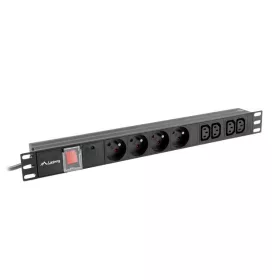  LANBERG TÁPELOSZTÓ EGYSÉG (PDU) 19" 1U 16A 2M 4X FRANCIA ALJZAT 4X IEC C13 ALJZAT FEKETE