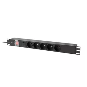   LANBERG 1U 10A 2M 5X FRANCIA ALJZAT, FEKETE, C14, 19"-OS TÁPEGYSÉG (PDU)