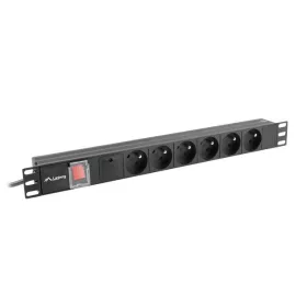   LANBERG TÁPELOSZTÓ EGYSÉG (PDU) 19" 1U 16A 6X FRANCIA ALJZAT 2M FEKETE