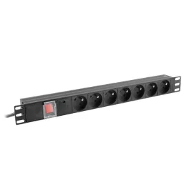  LANBERG 1U 10A 2M 7X FRANCIA ALJZAT, FEKETE, C14, 19"-OS TÁPEGYSÉG (PDU)