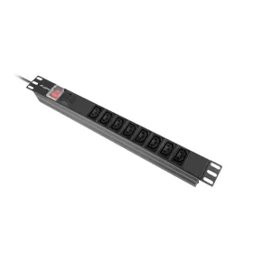  LANBERG TÁPELOSZTÓ EGYSÉG (PDU) 19" 1U 16A 2M 8X IEC C13 ALJZATOK FEKETE C20