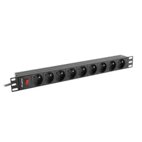   LANBERG tápeelosztó egység (PDU) 19" 1U 16A 3 m 9x francia aljzat fekete