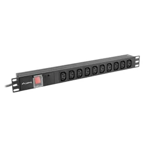   LANBERG 19"-OS TÁPELOSZTÓ EGYSÉG (PDU) 1U 10A 2M 10X IEC C13 ALJZATOK FEKETE C14