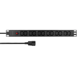   Logilink 19"-os 12 pólusú C13 elosztó túlterhelésvédelemmel